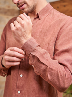 CHEMISE LIN TERACOTTA
