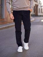 PANTALON VELOURS CÔTELÉ MARINE