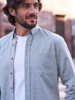 CHEMISE COTON BLEU/VERT