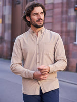 CHEMISE VELOURS CÔTELÉ BEIGE