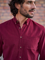 CHEMISE VELOURS CÔTELÉ BORDEAUX